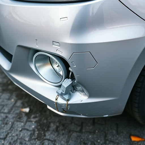 damaged car bumper