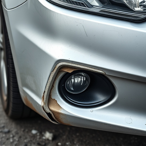 damaged car bumper