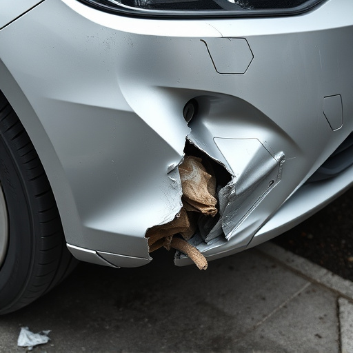 damaged car bumper