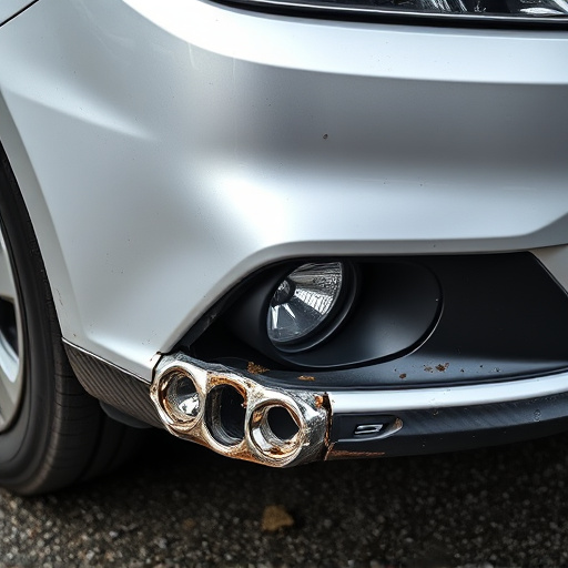 damaged car bumper