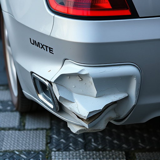 damaged car bumper