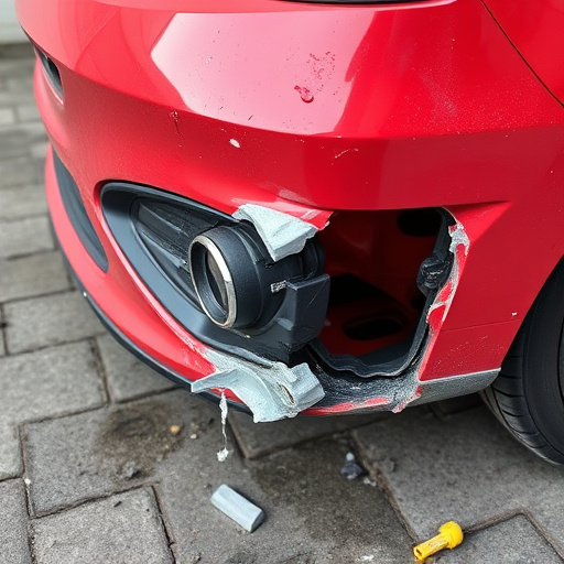 damaged car bumper