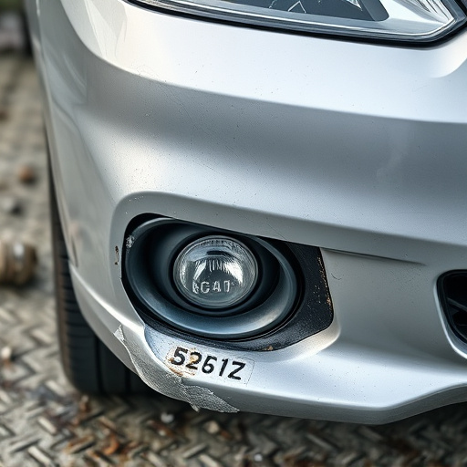 damaged car bumper