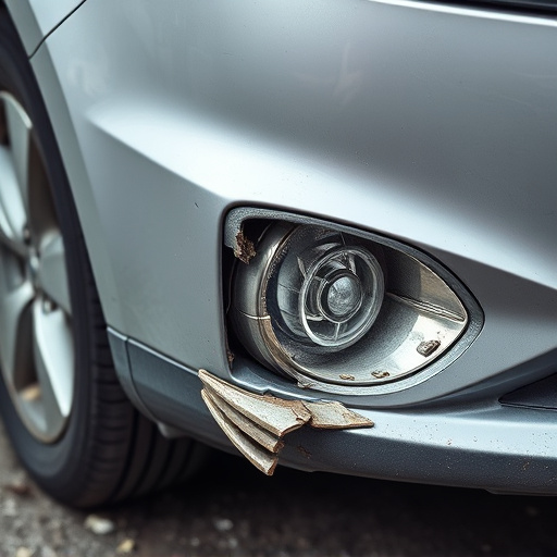 damaged car bumper