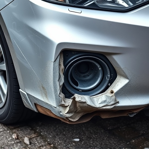 damaged car bumper