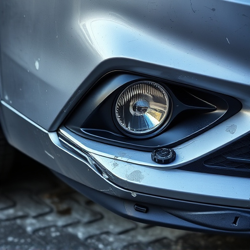 damaged car bumper