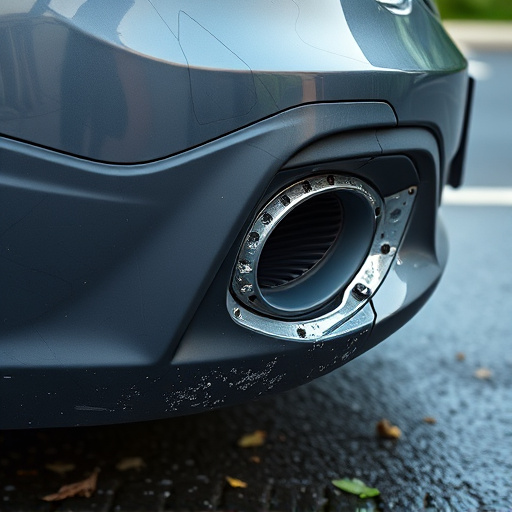 damaged car bumper