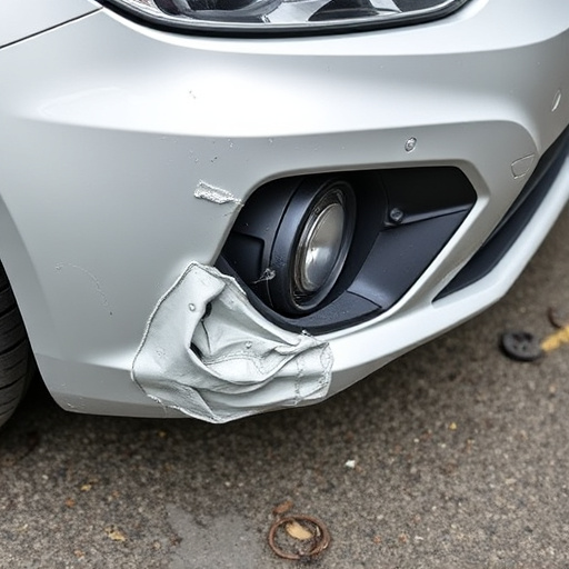 damaged car bumper