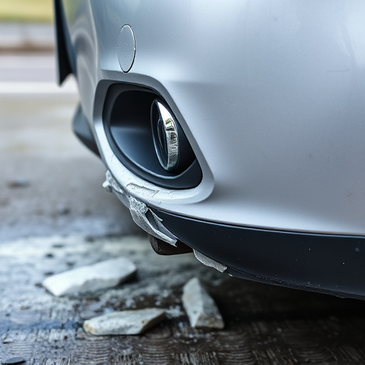 damaged car bumper