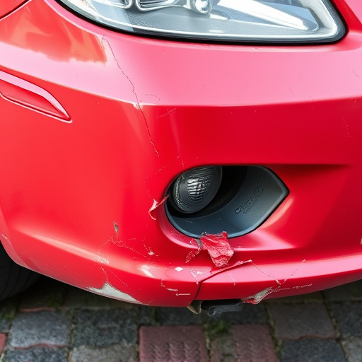 damaged car bumper