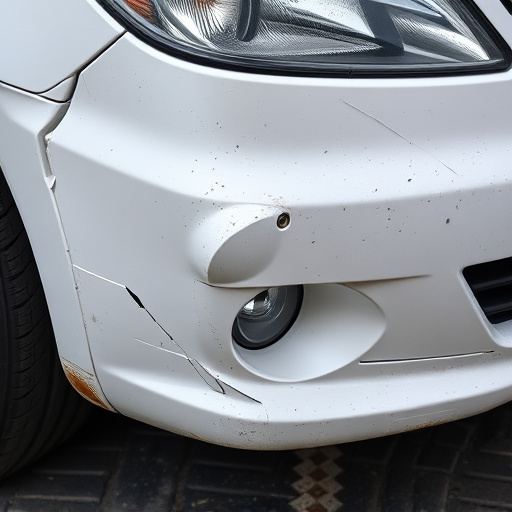 damaged car bumper