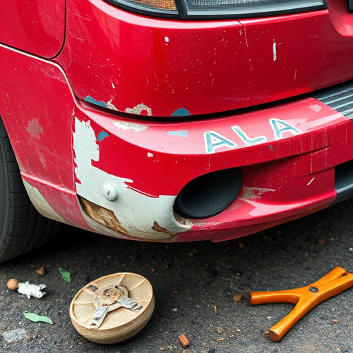 damaged car bumper