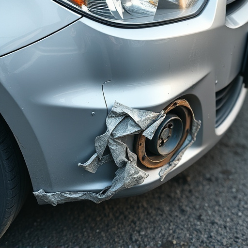 damaged car bumper