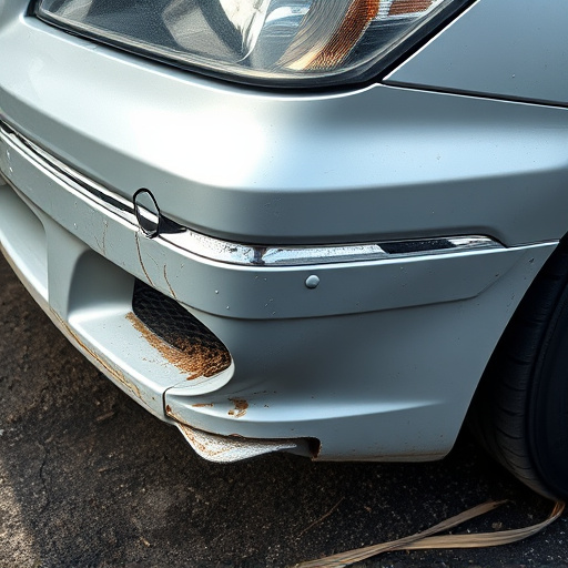 damaged car bumper