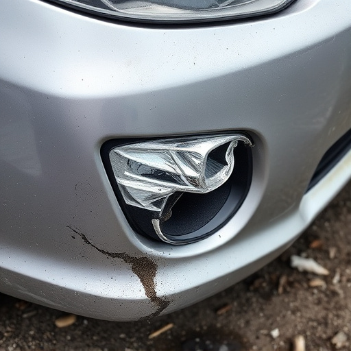 damaged car bumper