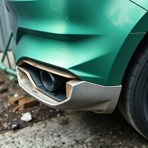 damaged car bumper