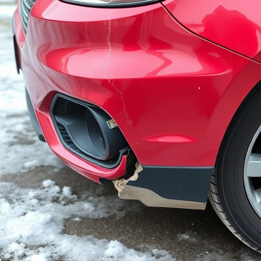 damaged car bumper