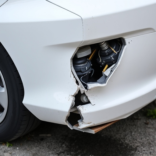 damaged car bumper