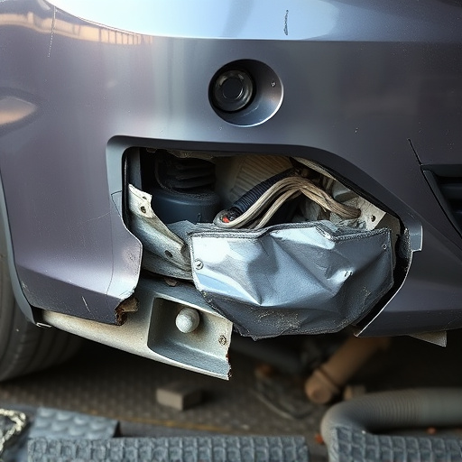 damaged car bumper