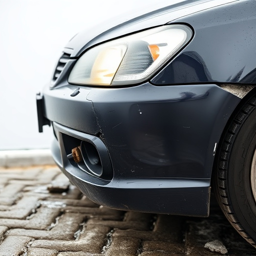 damaged car bumper