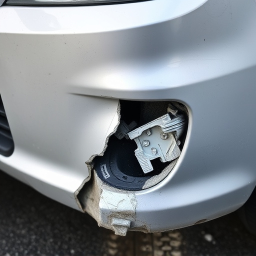 damaged car bumper