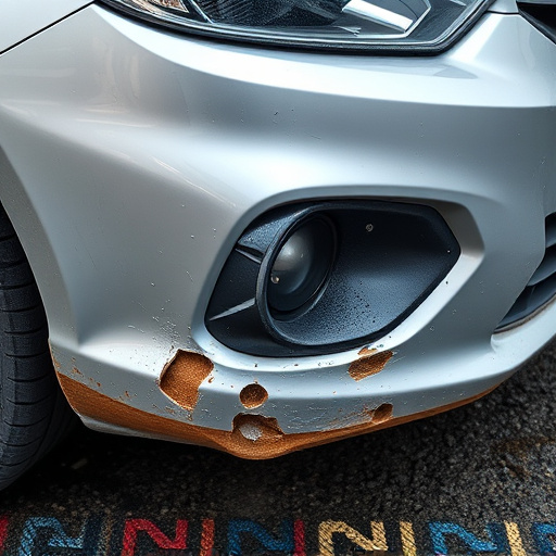 damaged car bumper