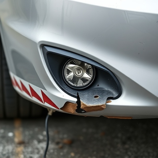 damaged car bumper