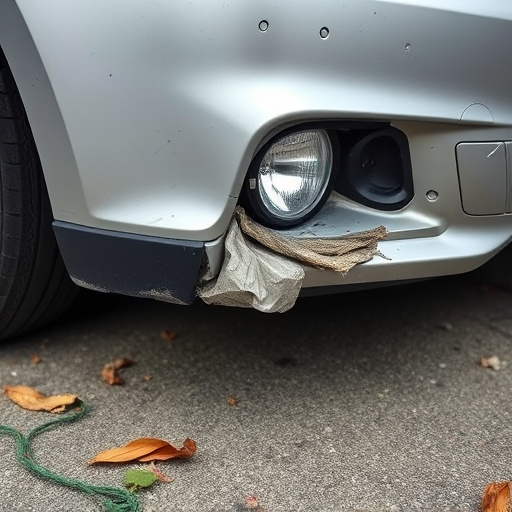 damaged car bumper