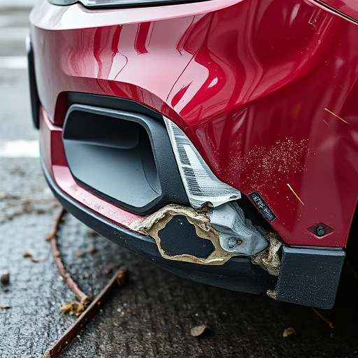 damaged car bumper