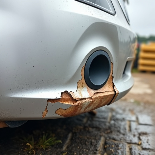 damaged car bumper