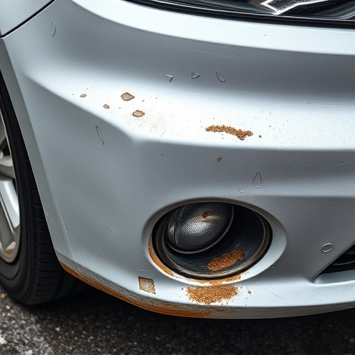 damaged car bumper