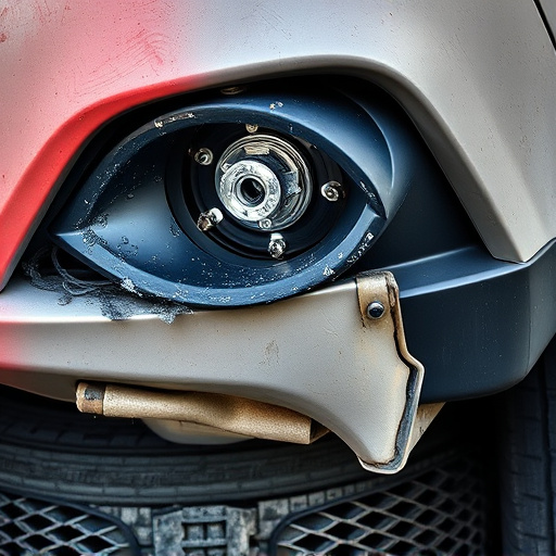 damaged car bumper