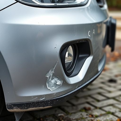 damaged car bumper