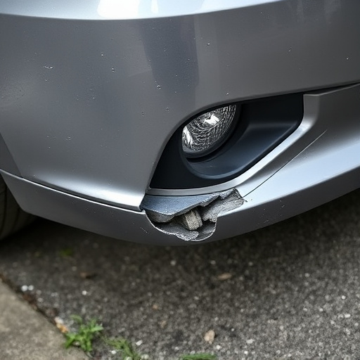 damaged car bumper