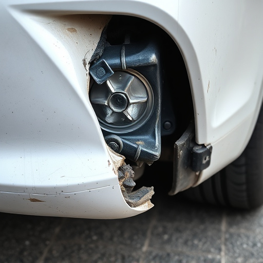 damaged car bumper