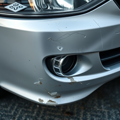 damaged car bumper
