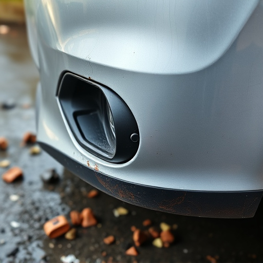 damaged car bumper