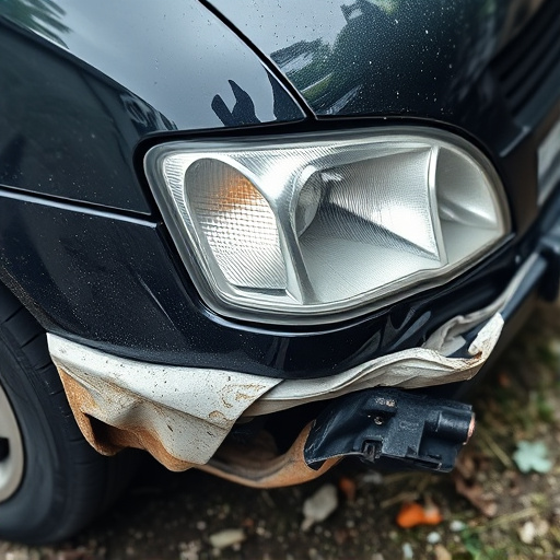 damaged car bumper