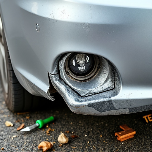 damaged car bumper
