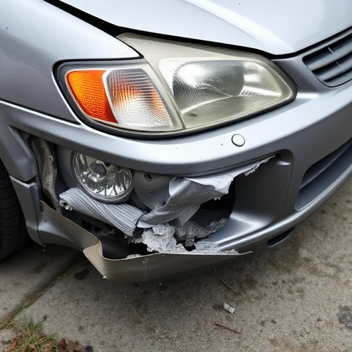 damaged car bumper