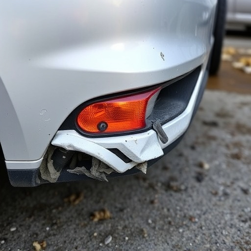 damaged car bumper