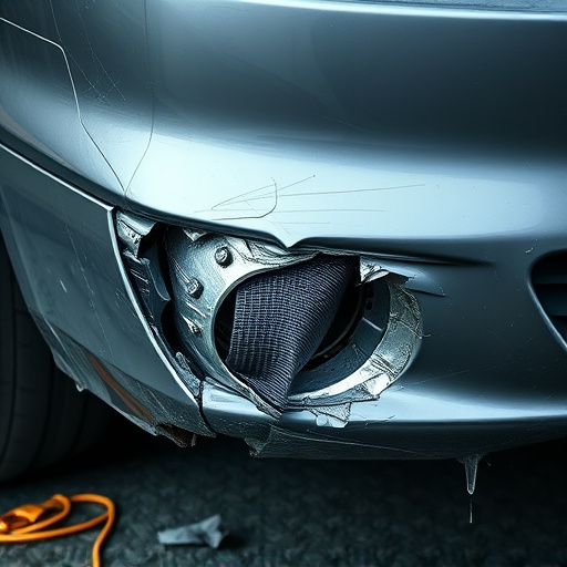damaged car bumper