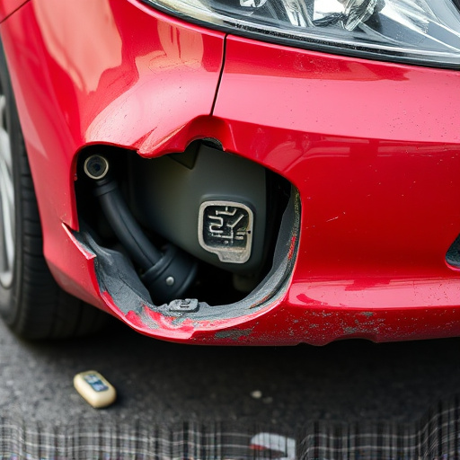 damaged car bumper