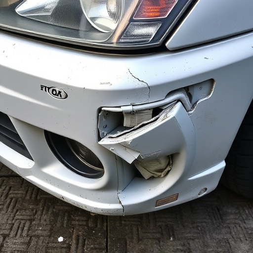 damaged car bumper