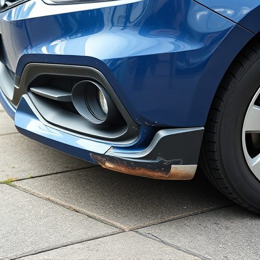 damaged car bumper