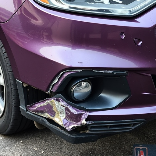 damaged car bumper