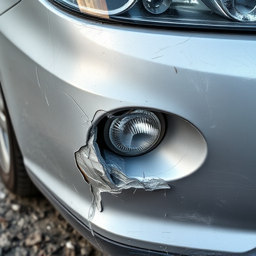 damaged car bumper