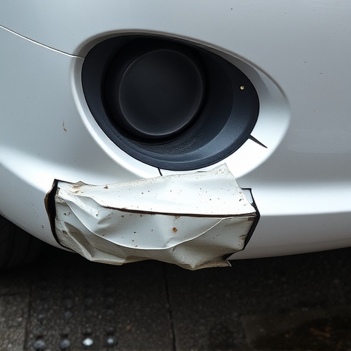 damaged car bumper