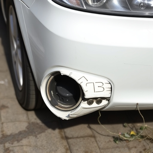 damaged car bumper