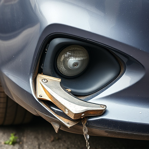 damaged car bumper
